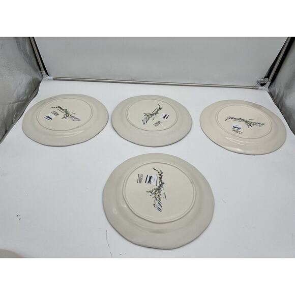 Anthropologie Printemps Dinner Plates Stoneware Spring Flowers Floral Set of 4 - Picture 5 of 6